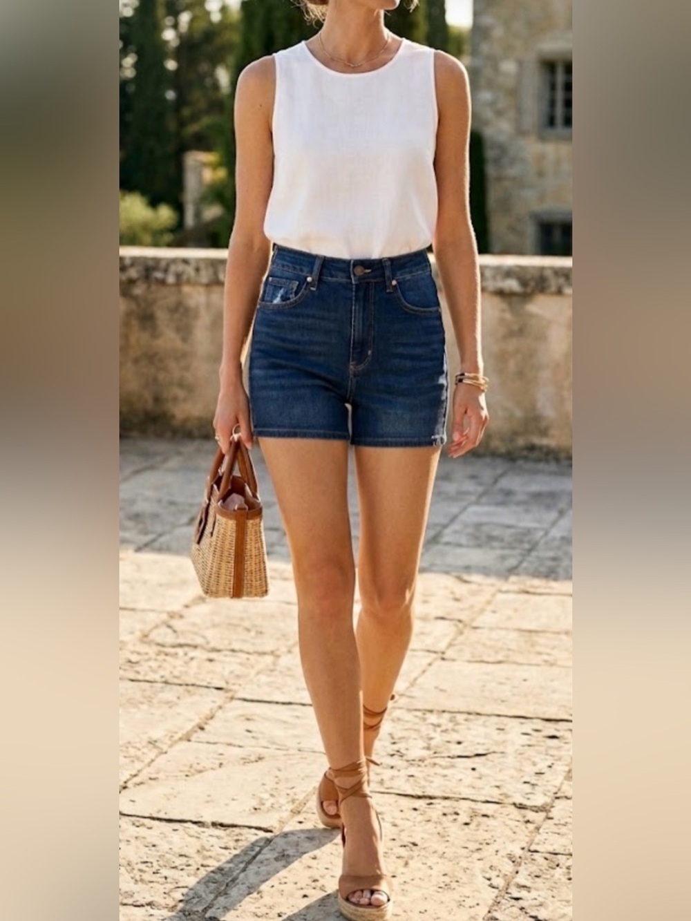 Judy Blue Dark Blue High-Rise Denim Shorts